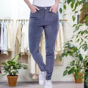 ARIZONA Women's Corduroy Skinny Pants With Pockets Blue Distressed Style…